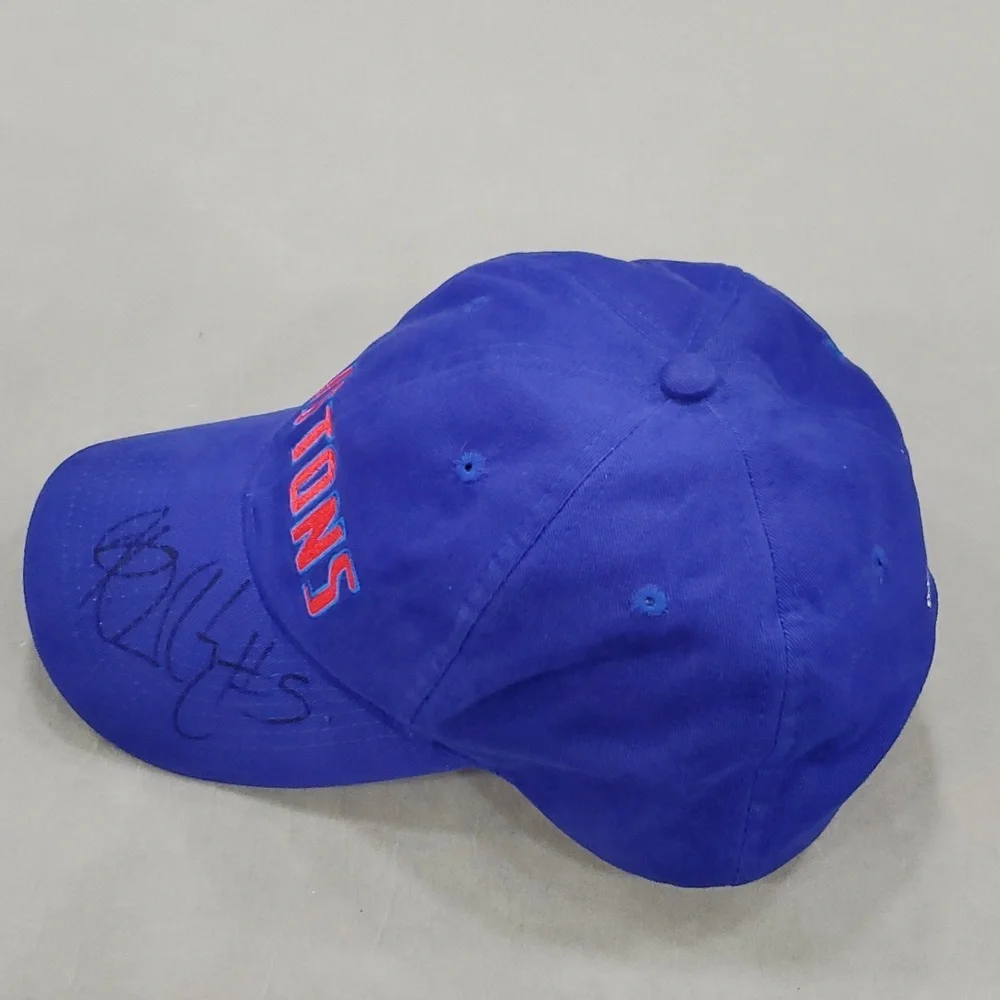 Detroit Pistons hat ball cap royal blue snap back embroidered signed number 5 - Picture 2 of 9